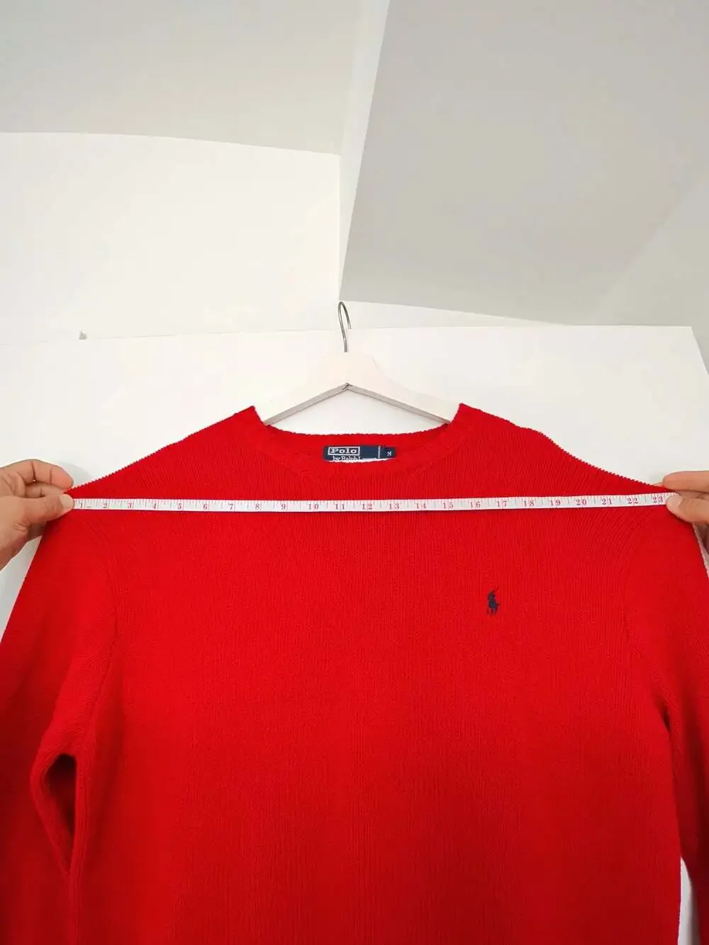 Polo by Ralph Lauren 100% Cotton Red Crewneck Sweater Size M